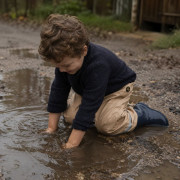 Wasserdichte Kinderhosen DucKsday Rainpants Londen/sand