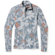Damen-Funktionsshirt Smartwool W Classic Thermal Merino BL 1/4 ZB hellblau Winter Sky Floral