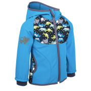 Kinder-Softshell-Jacke Unuo Vliesmuster blau
