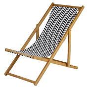 Strandliege Bo-Camp Beach Chair Soho schwarz/weiß Black/White