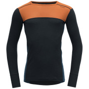 Herren-Funktionsshirt Devold Lauparen Merino 190 Shirt Man orange/schwarz Flame/Ink/Flood