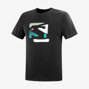 Herren-T-Shirt Salomon Outlife Graphic Disrupted Logo schwarz Black