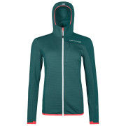 Damen-Sweatshirt Ortovox W's Fleece Light Grid Hooded Jacket grün Pacific Green