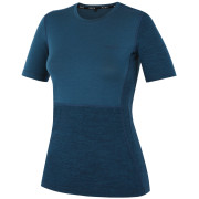 Damen-T-Shirt MOOA MerinoSilk Block 160 short blau lagoon blue