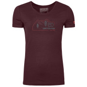 Damen-Funktionsshirt Ortovox W's 140 Cool Vintage Badge T-Shirt rot Winetasting