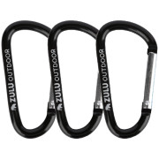 Hilfskarabinerhaken Zulu L 3-pack schwarz black