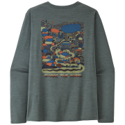 Herren-T-Shirt Patagonia M's L/S Cap Cool Daily Graphic Shirt - Lands grün Commontrail: Nouveau Green X-Dye