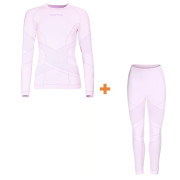 Damen-Thermounterwäsche Progress Seamless Bamboo Set dunkelrosa/rosa