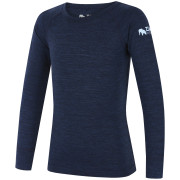 Kinder-T-Shirt Zulu Merino 160 Long blau navy melange
