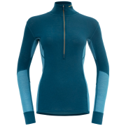 Damen-Rollkragenpullover Devold Wool Mesh 190 Zip Neck Wmn blau MOON/FLOOD