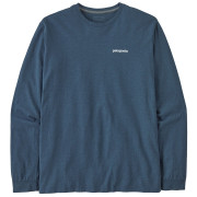 Herren-T-Shirt Patagonia P-6 Logo Responsibili Tee LS blau Utility Blue