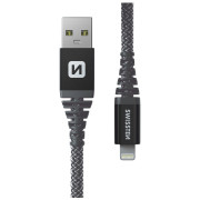 Lade- und Datenkabel Swissten Kevlar USB/Lightning 1,5 m dunkelgrau Antracit