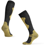 Damen-Kniestrümpfe Zulu Ski Merino Women grau/gelb