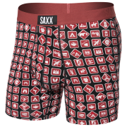Boxershorts Saxx Ultra Super Soft Boxer Brief Fly rot/schwarz sign off-black