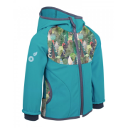 Kinder-Softshell-Jacke Unuo Vliesmuster hellgrün