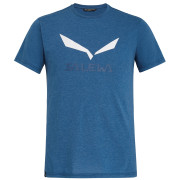Herren-T-Shirt Salewa Solidlogo Dri-Rel M S/S Tee blau 8968 poseidon melange