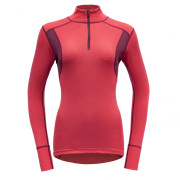 Damen-T-Shirt Devold Hiking Half Zip Neck rosa/weinfarbe Poppy/Beetroot