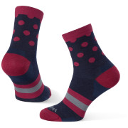 Socken Warg Happy Merino W Stripes and Dots blau/rot Navy/Wine