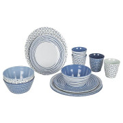 Geschirrset Bo-Camp Mix & Match 16 100% Melamine blau Blue