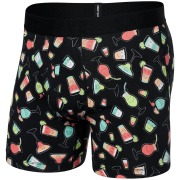 Boxershorts Saxx Droptemp Cooling Cotton Boxer Brief Fly schwarz/grau happy hour-black