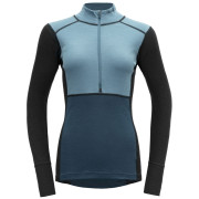 Damen-Funktionsshirt Devold Lauparen Merino 190 Zip Neck Wmn blau/hellblau Moon/Ink/Flood