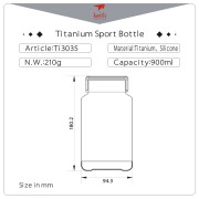 Flasche Keith Titanium Titanium Sport Bottle 900 ml