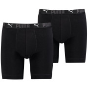 Herren-Boxershorts Puma Sport Cotton Long Boxers 2P schwarz Black
