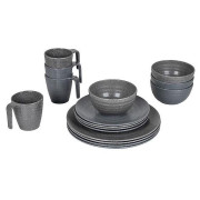 Geschirrset Bo-Camp Tableware 100% Melamine Stone grau Grey