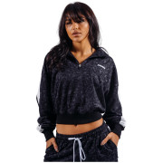 Damen-Sweatshirt Nebbia Half-Zip Leopard Sweatshirt Primal schwarz BLACK LEOPARD
