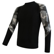 Herren-Funktionsshirt Sensor Merino Impress Langarm schwarz Black/Camo