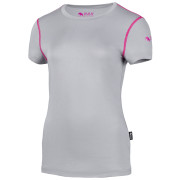 Damen-T-Shirt Zulu Bambus 210 Short grau/lila grey/magenta
