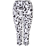 Damen 3/4 Leggings Dare 2b Influential 3/4 weiß/schwarz Blk&WhtGrafi