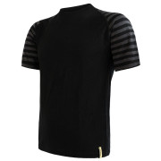 Herren-Funktionsshirt Sensor Merino Air kr. r. schwarz/grau Black/TmHeStripes