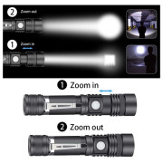 Aufladbare Taschenlampe Solight LED 400lm + cyclo