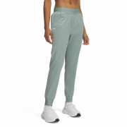 Damenhose Under Armour Rival Hi Rise Woven Pant grün Silica Green / / White
