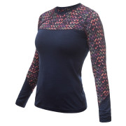 Damen-T-Shirt Sensor Merino Impress, dl.rukáv dunkelblau deep blue/origami