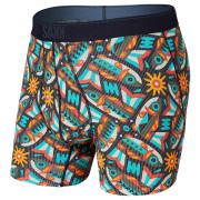 Boxershorts Saxx Quest Boxer Brief Fly blau/orange MultiFishAreFly