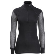 Damen-Rollkragenpullover Brynje of Norway Lady Wool Thermo Zip-polo schwarz