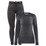 Damen Funktionsset Craft Core Wool Merino dunkelgrau Blackmelange