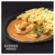 Fertigessen Expres menu KM Hähnchen mit Paprika und Nudeln