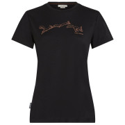 Damen-T-Shirt Icebreaker W Mer 150 Tech Lite SS Tee Airbourne Squ schwarz BLACK