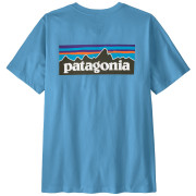 Herren-T-Shirt Patagonia P-6 Logo T-Shirt hellblau Shore Blue