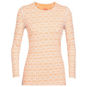 Damen-Funktionsshirt Icebreaker 250 Vertex LS Crewe Alpine Geo hellorange snow/flash/j