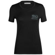 Damen-T-Shirt Icebreaker Women Tech Lite II SS Tee Mountain Lake schwarz black