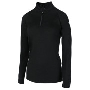 Damen-T-Shirt Zulu Merino 160 Zip Long schwarz Black