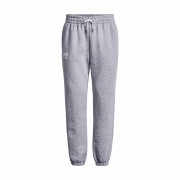 Damen-Jogginghosen Under Armour Essential Fleece Joggers hellgrau ModGrayLightHeather/White