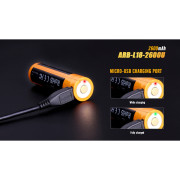 Wiederaufladbare Batterien Fenix 18650 2600 mAh USB Li-ion