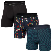 Boxershorts Saxx Daytripper Boxer Brief Fly 3Pk blau/schwarz nutcracker/stripe/blk
