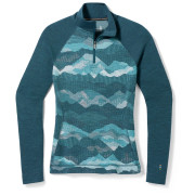 Damen-Funktionsshirt Smartwool W Classic Thermal Merino BL 1/4 ZB blau Twilight Blue Mtn Scape