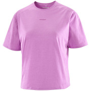Damen-T-Shirt Salomon Trackline SS Tee rosa Iris Orchid
